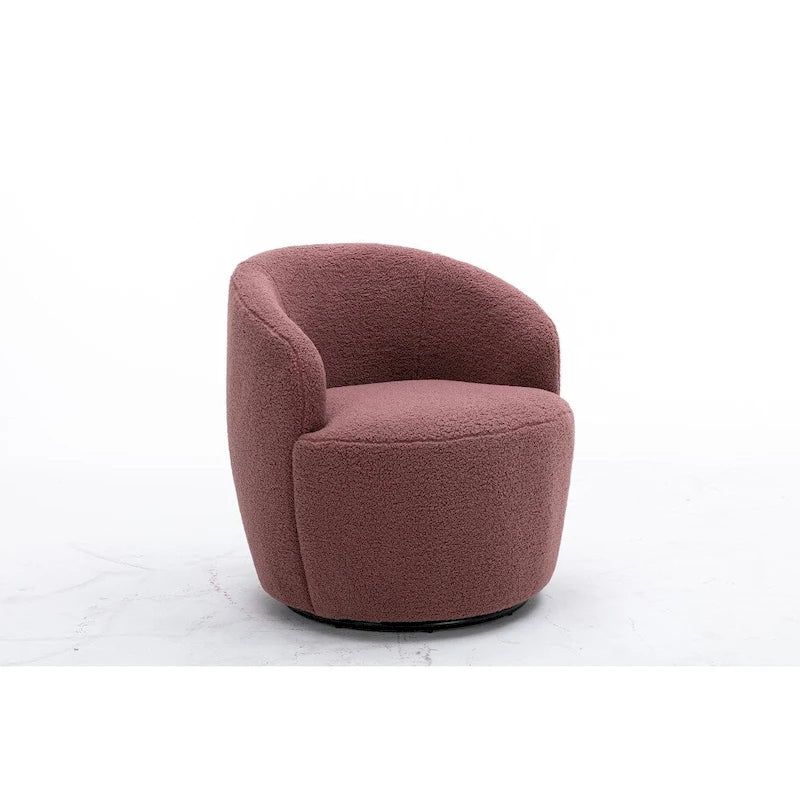Fauteuil d'appoint pivotant en tissu Teddy, fauteuil club
