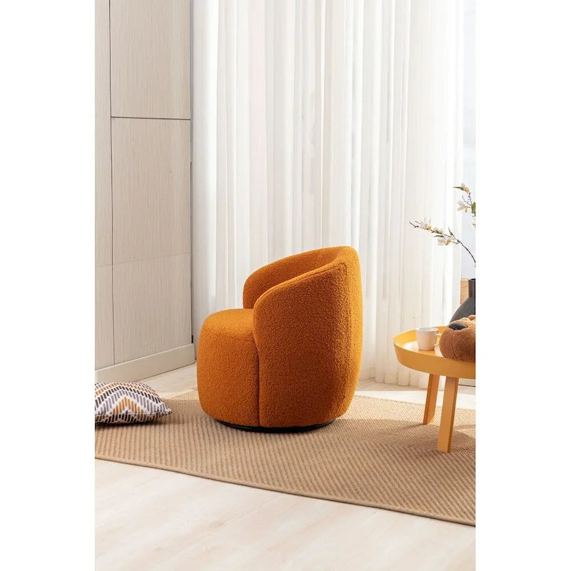 Fauteuil d'appoint pivotant en tissu Teddy, fauteuil club
