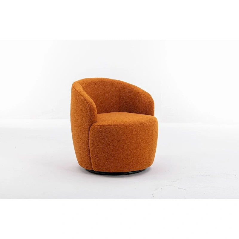 Fauteuil d'appoint pivotant en tissu Teddy, fauteuil club