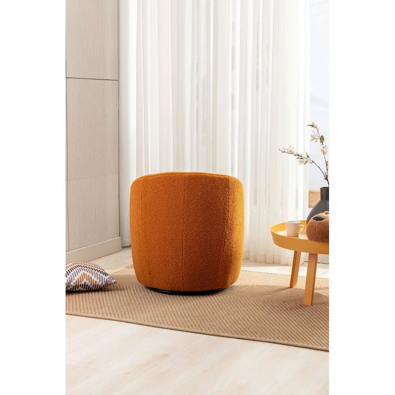 Fauteuil d'appoint pivotant en tissu Teddy, fauteuil club