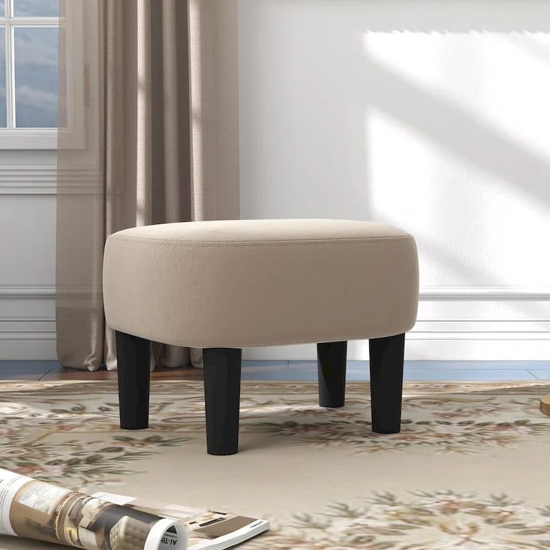 Fauteuil d'appoint pivotant avec pouf, Fauteuil club rond pivotant à 360 degrés en velours confortable pour chambre à coucher, salle de lecture