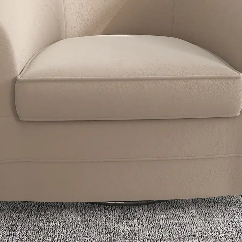 Fauteuil d'appoint pivotant avec pouf, Fauteuil club rond pivotant à 360 degrés en velours confortable pour chambre à coucher, salle de lecture