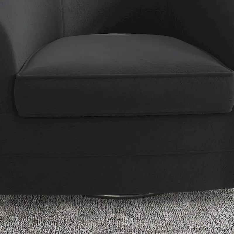 Fauteuil d'appoint pivotant avec pouf, Fauteuil club rond pivotant à 360 degrés en velours confortable pour chambre à coucher, salle de lecture