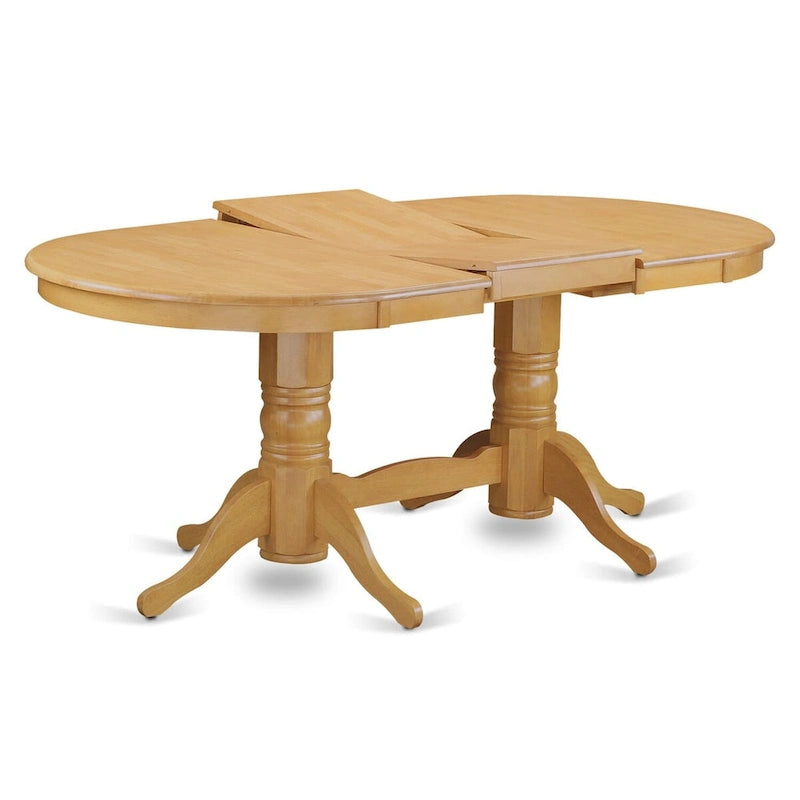 East West Furniture Ensemble de salle à manger 5 pièces - Table ovale avec rallonge papillon et 4 chaises de salle à manger, chêne