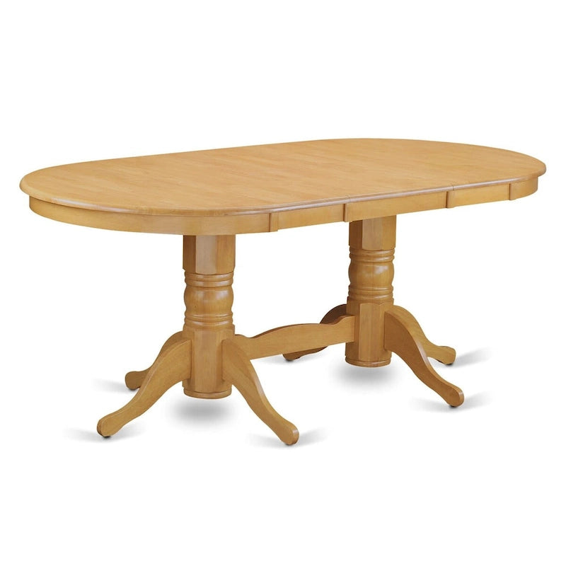 East West Furniture Ensemble de salle à manger 5 pièces - Table ovale avec rallonge papillon et 4 chaises de salle à manger, chêne