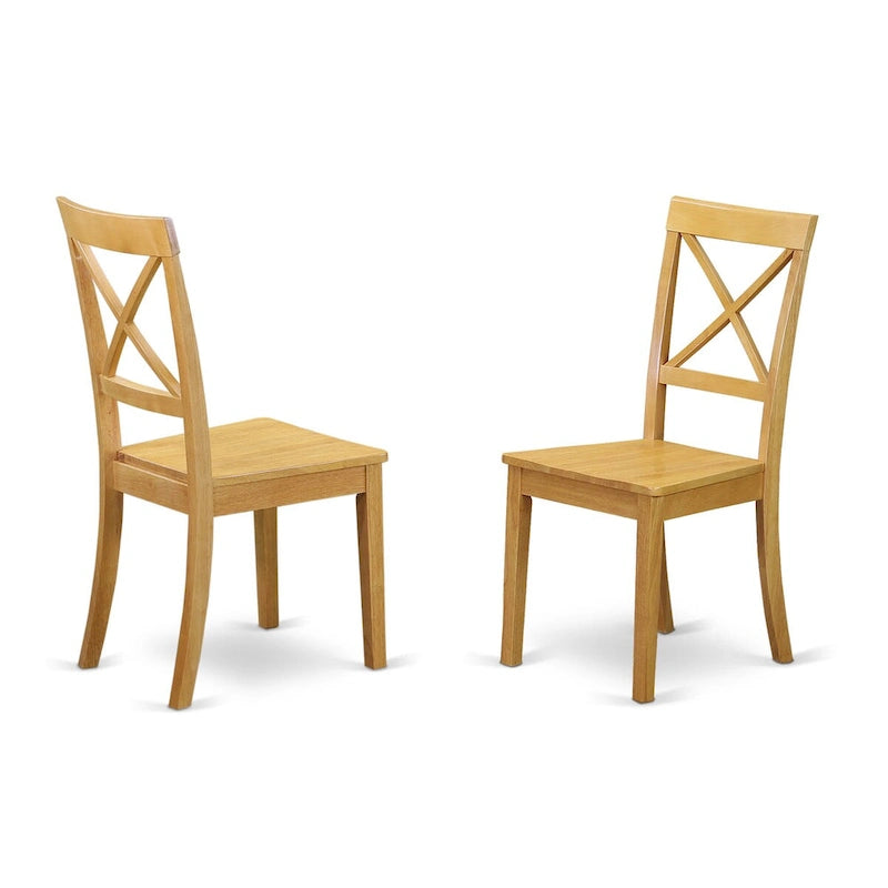East West Furniture Ensemble de salle à manger 5 pièces - Table ovale avec rallonge papillon et 4 chaises de salle à manger, chêne