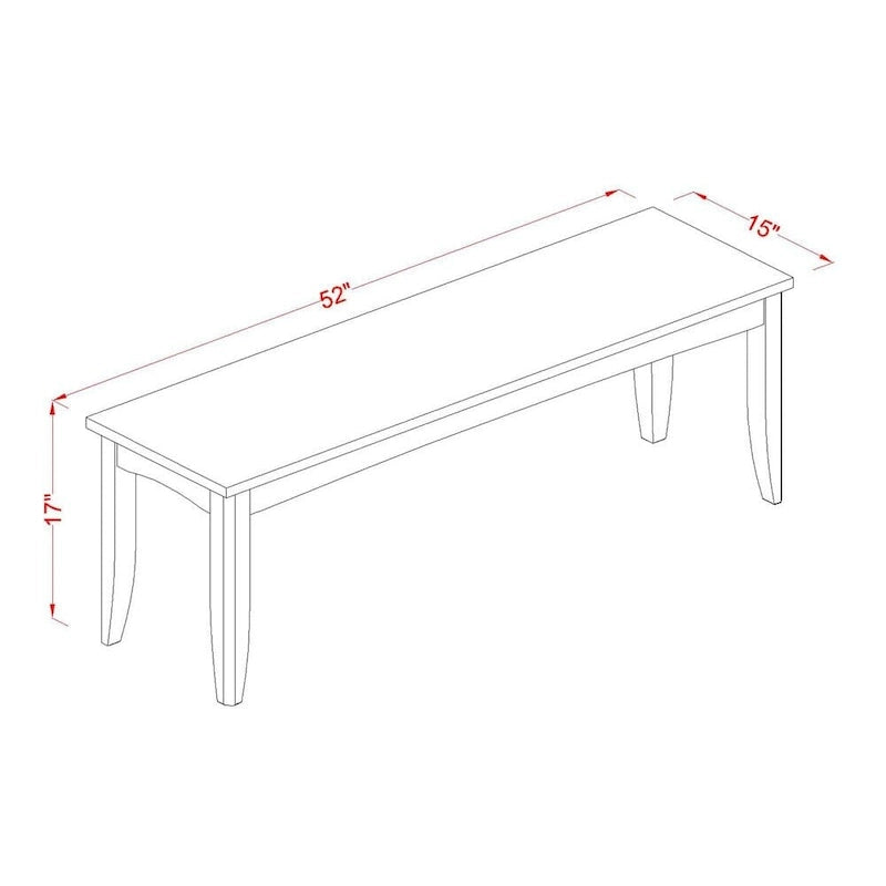 Banc de salle à manger Parfait de East West Furniture avec siège en bois massif (options de couleur de finition)