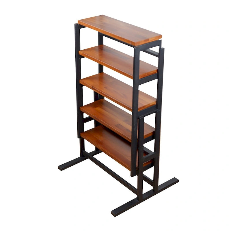 Table à manger convertible multifonctionnelle en bois de taille moyenne, Table à manger et étagère de transition pour la maison et la cuisine, Commutation libre