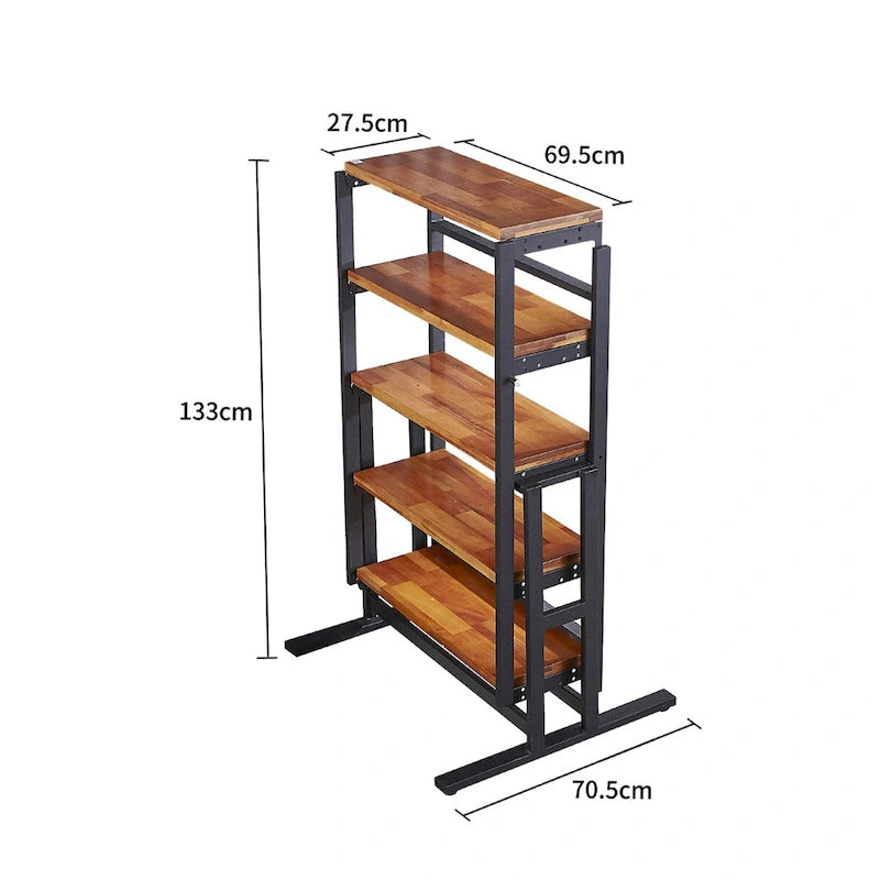Table à manger convertible multifonctionnelle en bois de taille moyenne, Table à manger et étagère de transition pour la maison et la cuisine, Commutation libre
