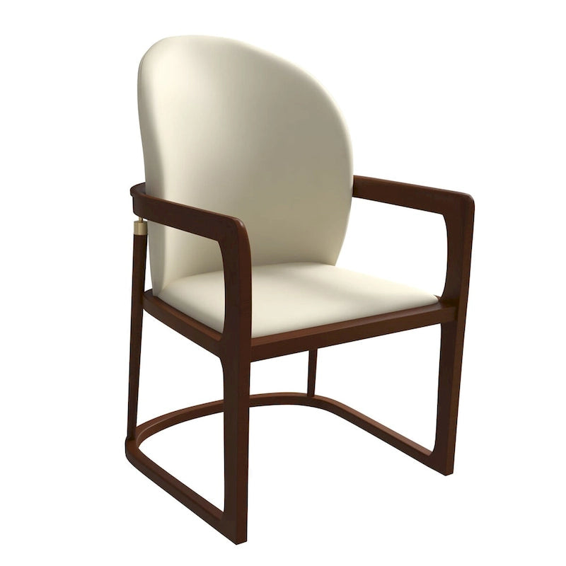 Chaise de salle à manger moderne en cuir capitonné, série Svelta par LeisureMod