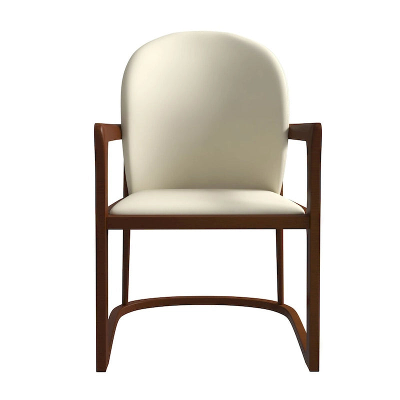 Chaise de salle à manger moderne en cuir capitonné, série Svelta par LeisureMod