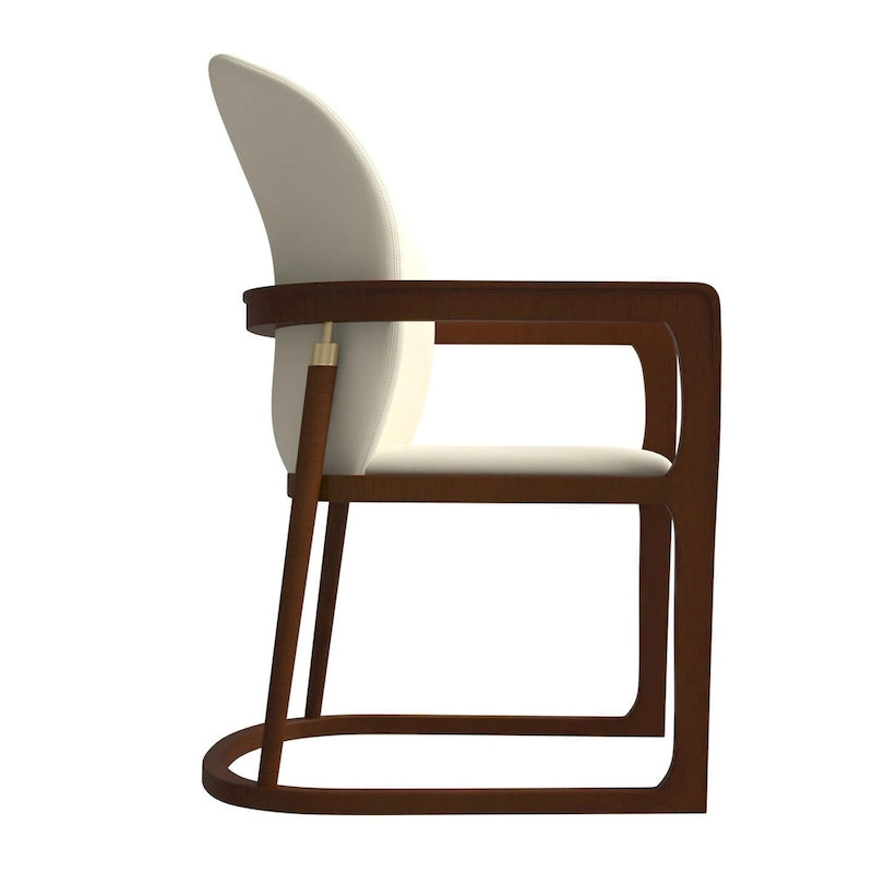 Chaise de salle à manger moderne en cuir capitonné, série Svelta par LeisureMod