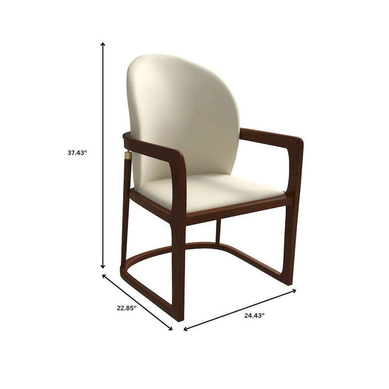 Chaise de salle à manger moderne en cuir capitonné, série Svelta par LeisureMod
