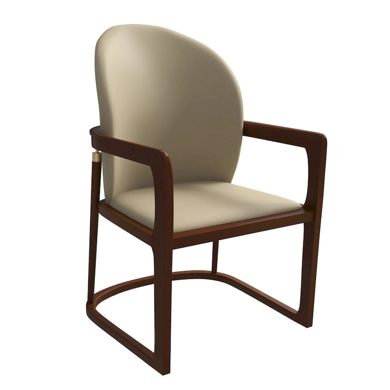 Chaise de salle à manger moderne en cuir capitonné, série Svelta par LeisureMod