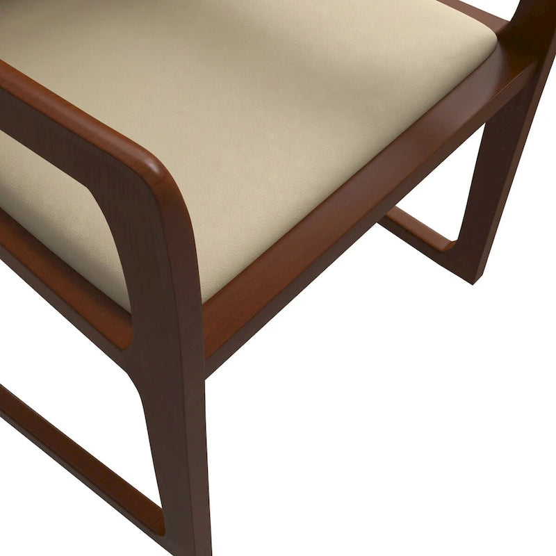 Chaise de salle à manger moderne en cuir capitonné, série Svelta par LeisureMod