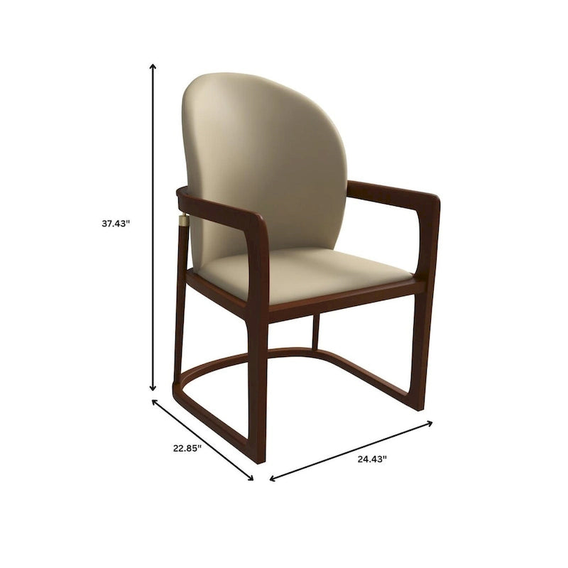 Chaise de salle à manger moderne en cuir capitonné, série Svelta par LeisureMod