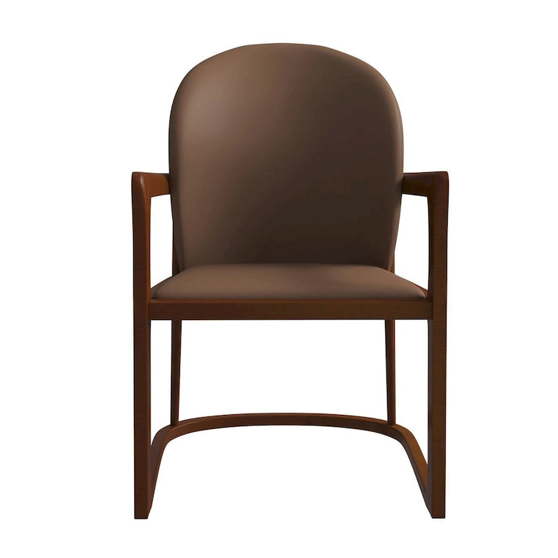 Chaise de salle à manger moderne en cuir capitonné, série Svelta par LeisureMod