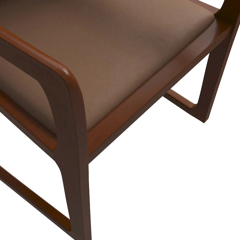 Chaise de salle à manger moderne en cuir capitonné, série Svelta par LeisureMod