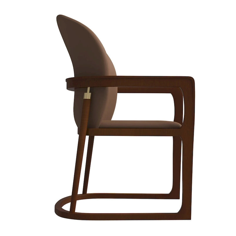 Chaise de salle à manger moderne en cuir capitonné, série Svelta par LeisureMod