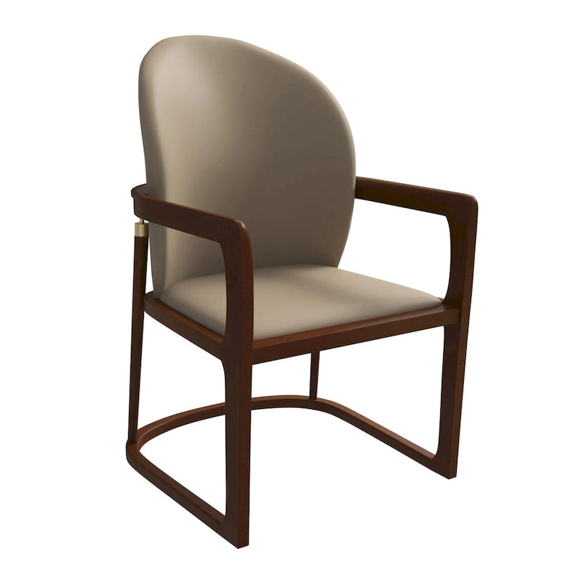 Chaise de salle à manger moderne en cuir capitonné, série Svelta par LeisureMod
