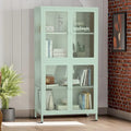 Meuble de rangement moderne et minimaliste en verre trempé à 3 faces avec quatre portes