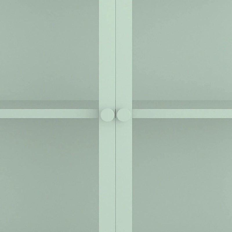 Meuble de rangement moderne et minimaliste en verre trempé à 3 faces avec quatre portes