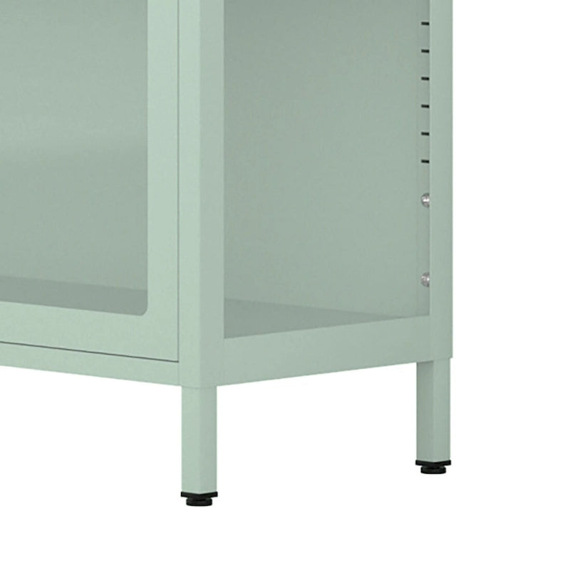 Meuble de rangement moderne et minimaliste en verre trempé à 3 faces avec quatre portes