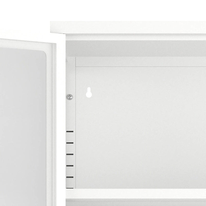 Meuble de rangement moderne et minimaliste en verre trempé à 3 faces avec quatre portes