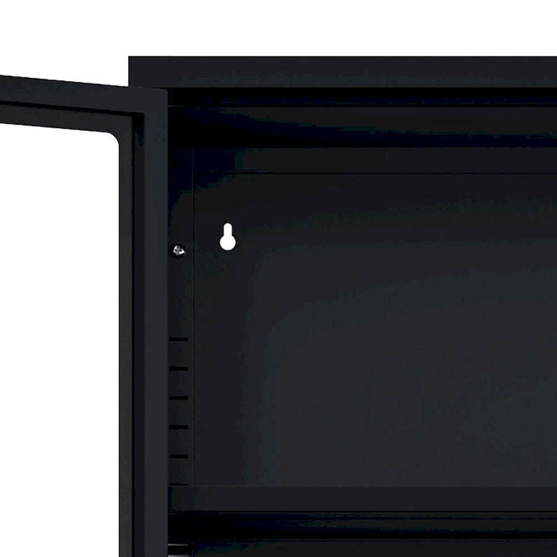 Meuble de rangement moderne et minimaliste en verre trempé à 3 faces avec quatre portes
