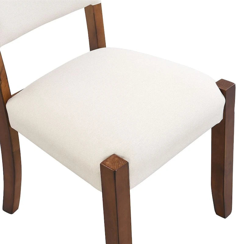 Ensemble de salle à manger 4 pièces avec table effet marbre, 2 chaises rembourrées et banc avec pieds en bois