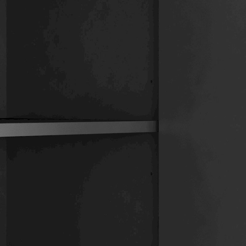 Buffet moderne noir avec rangement, grand buffet cannelé avec étagères réglables, crédence, meuble d'appoint