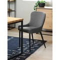 Chaises de salle à manger Rye Studio en bouclette avec pieds en acier noir, lot de 2