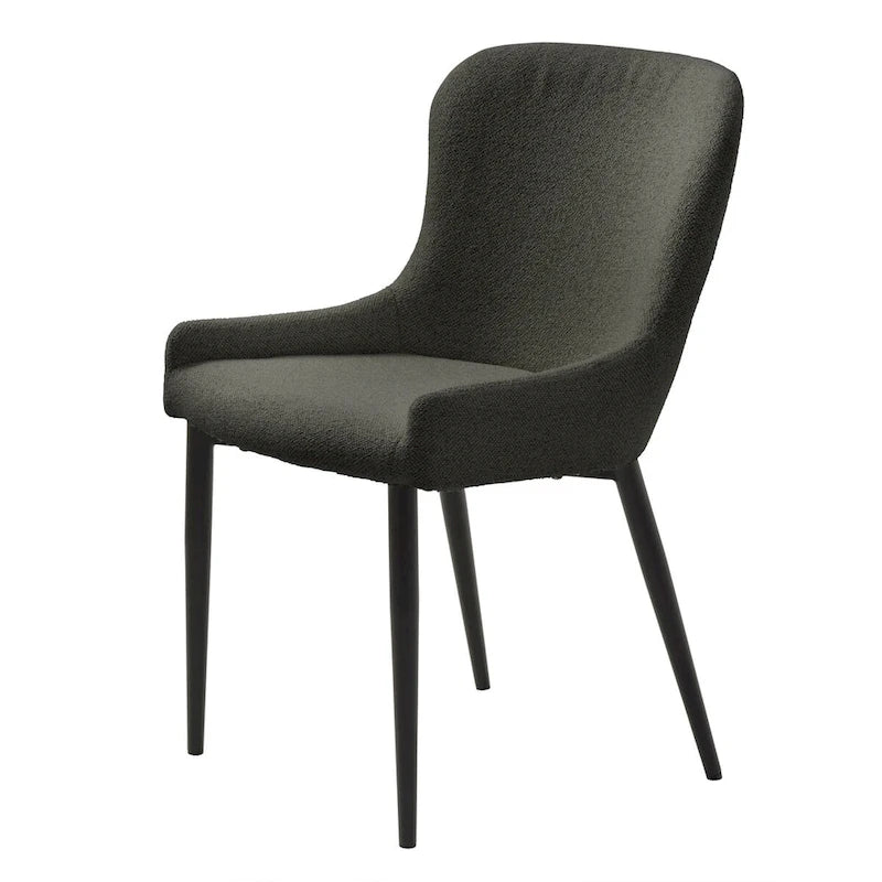 Chaises de salle à manger Rye Studio en bouclette avec pieds en acier noir, lot de 2