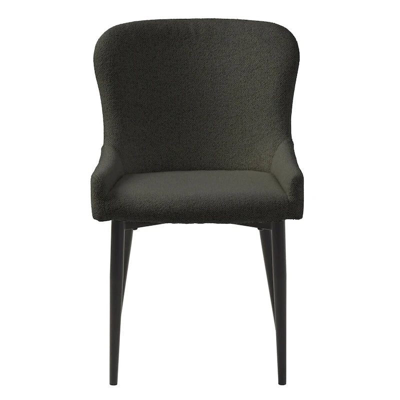 Chaises de salle à manger Rye Studio en bouclette avec pieds en acier noir, lot de 2