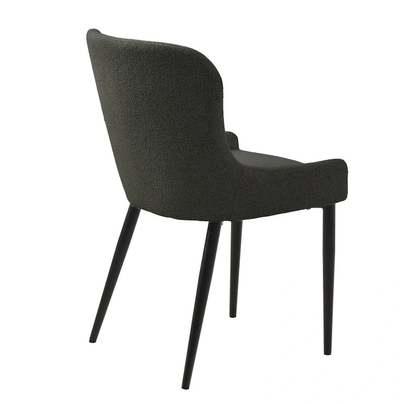 Chaises de salle à manger Rye Studio en bouclette avec pieds en acier noir, lot de 2