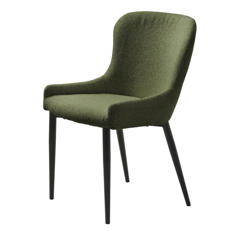 Chaises de salle à manger Rye Studio en bouclette avec pieds en acier noir, lot de 2