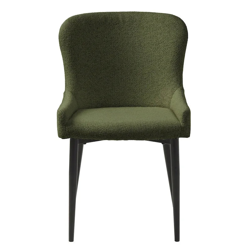 Chaises de salle à manger Rye Studio en bouclette avec pieds en acier noir, lot de 2