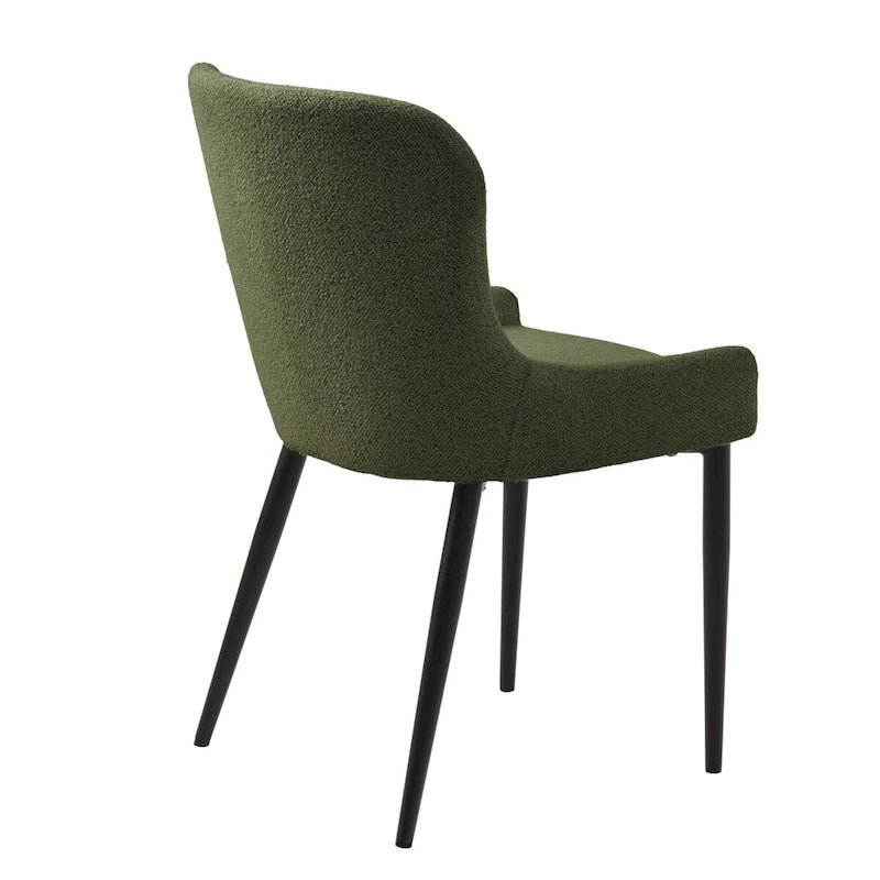 Chaises de salle à manger Rye Studio en bouclette avec pieds en acier noir, lot de 2