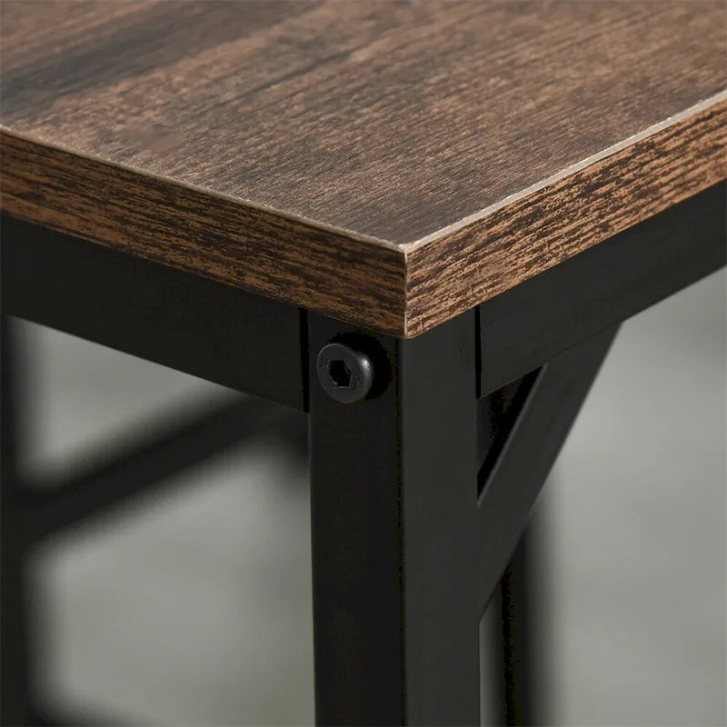 Ensemble de salle à manger en bois avec table de bar et 4 tabourets (Lot de 5)