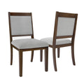HomePop Chaise de salle à manger en bois rembourrée à dossier ouvert – Lot de 2