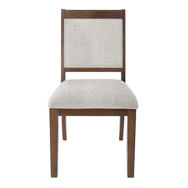 HomePop Chaise de salle à manger en bois rembourrée à dossier ouvert – Lot de 2
