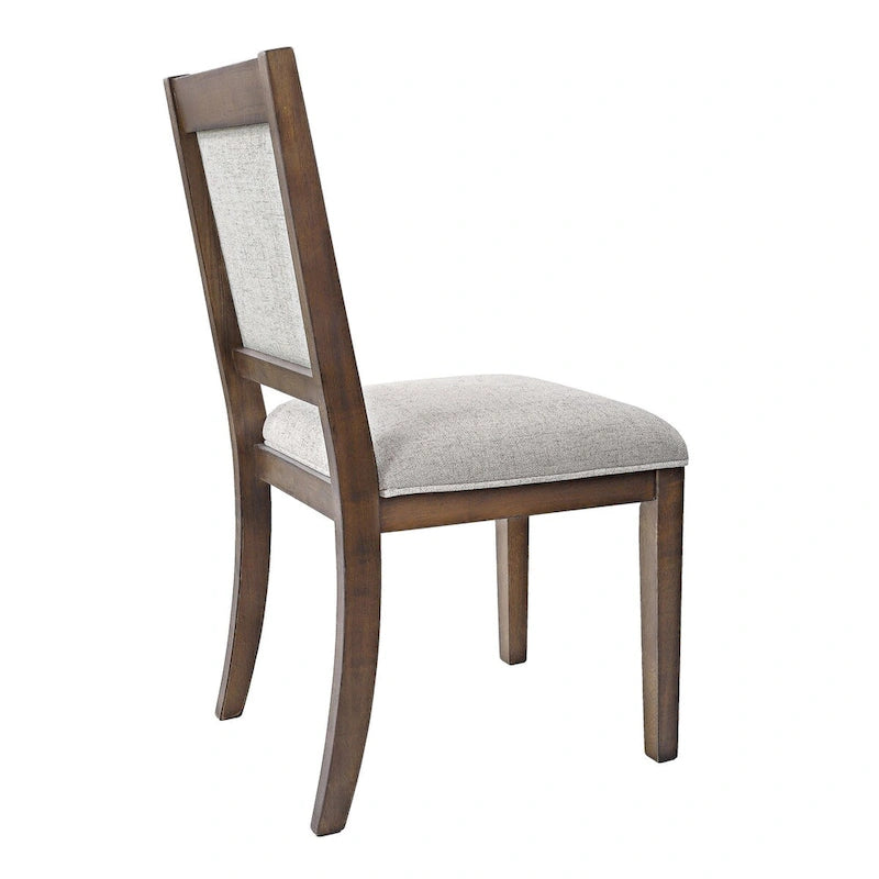 HomePop Chaise de salle à manger en bois rembourrée à dossier ouvert – Lot de 2