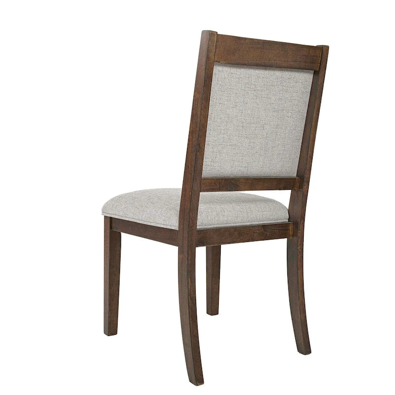 HomePop Chaise de salle à manger en bois rembourrée à dossier ouvert – Lot de 2