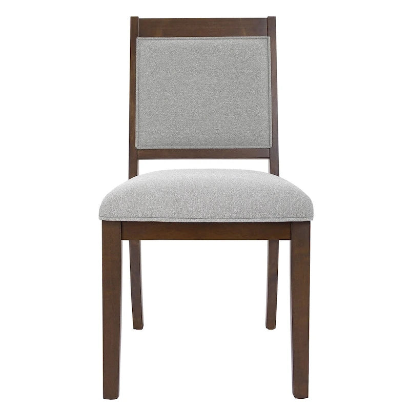 HomePop Chaise de salle à manger en bois rembourrée à dossier ouvert – Lot de 2