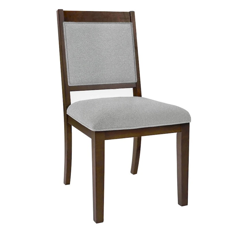 HomePop Chaise de salle à manger en bois rembourrée à dossier ouvert – Lot de 2