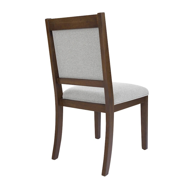 HomePop Chaise de salle à manger en bois rembourrée à dossier ouvert – Lot de 2