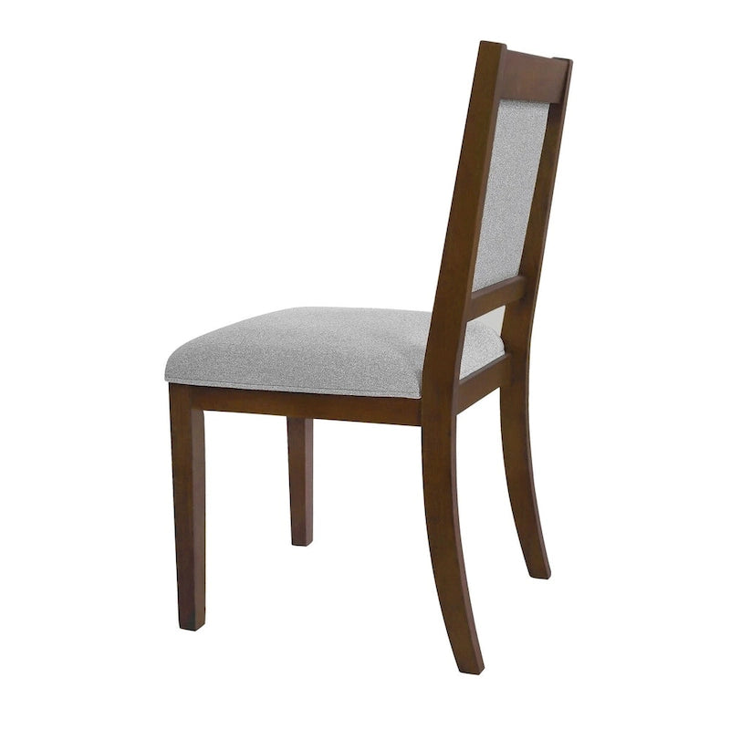 HomePop Chaise de salle à manger en bois rembourrée à dossier ouvert – Lot de 2