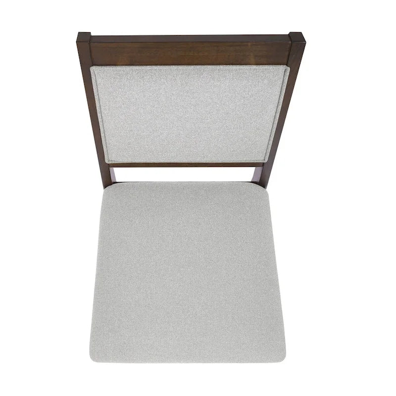 HomePop Chaise de salle à manger en bois rembourrée à dossier ouvert – Lot de 2