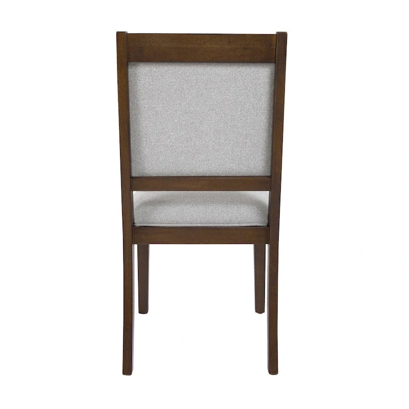 HomePop Chaise de salle à manger en bois rembourrée à dossier ouvert – Lot de 2