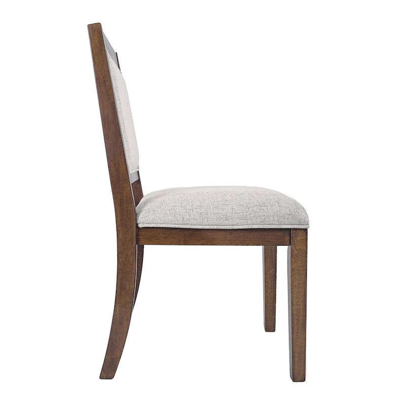 HomePop Chaise de salle à manger en bois rembourrée à dossier ouvert – Lot de 2
